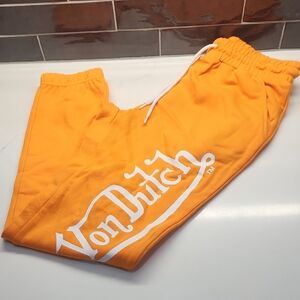 Von Dutch Orange Joggers with Tapered Ankles NWT